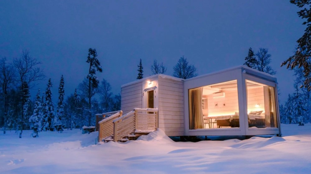 Blokhutten in Lapland.